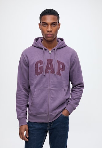 GAP Кофта на молнии в Лиловый: спереди