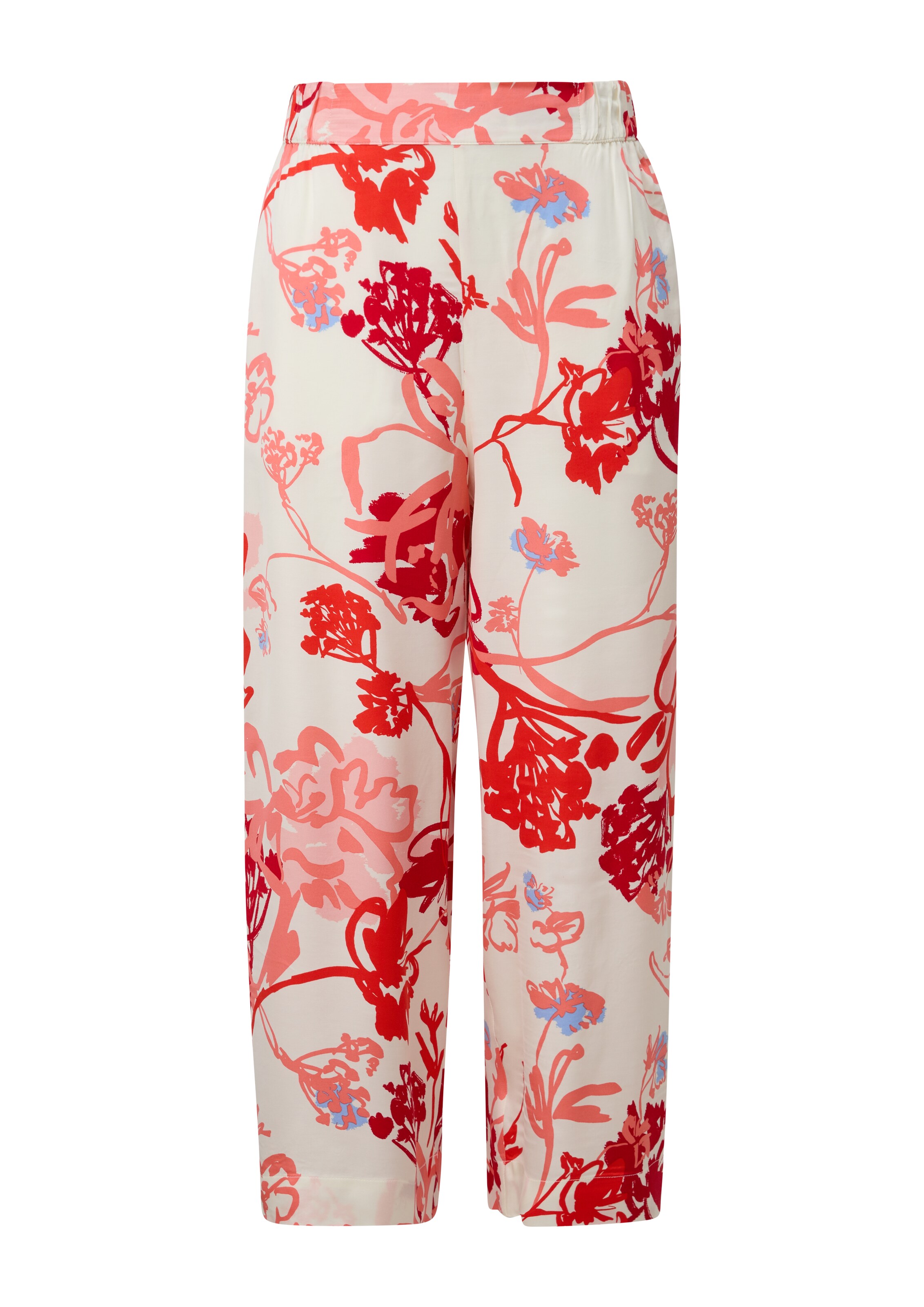 s.Oliver BLACK LABEL Široke hlačnice Hlače | bež barva: sprednja stran