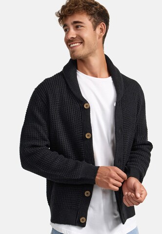 INDICODE JEANS Stickjacke ' Brandox ' in Schwarz: Vorderseite