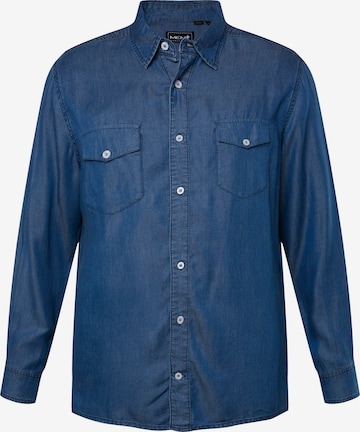 Fit confort Chemise Men Plus en bleu : devant