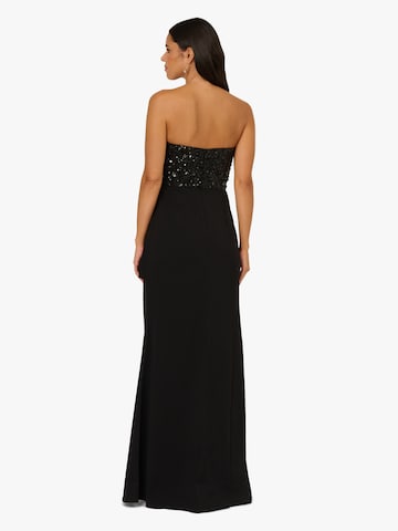 Adrianna Papell Avondjurk 'Strapless Bead Mesh Dress' in Zwart