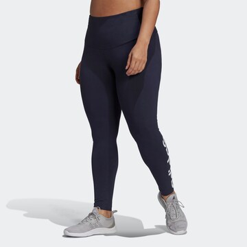 ADIDAS SPORTSWEAR Skinny Legginsy 'Essentials High-Waisted Logo ' w kolorze niebieski: przód