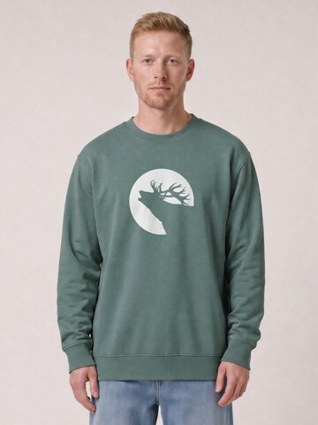Watapparel Sweatshirt 'Röhrender Hirsch' in Groen: voorkant