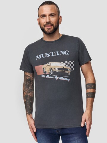 Recovered T-Shirt 'Ford The Power Of Mustang' in Grau: predná strana