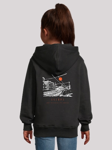 F4NT4STIC Sweatshirt 'Escape Discover the World Town Train Station' in Zwart: voorkant