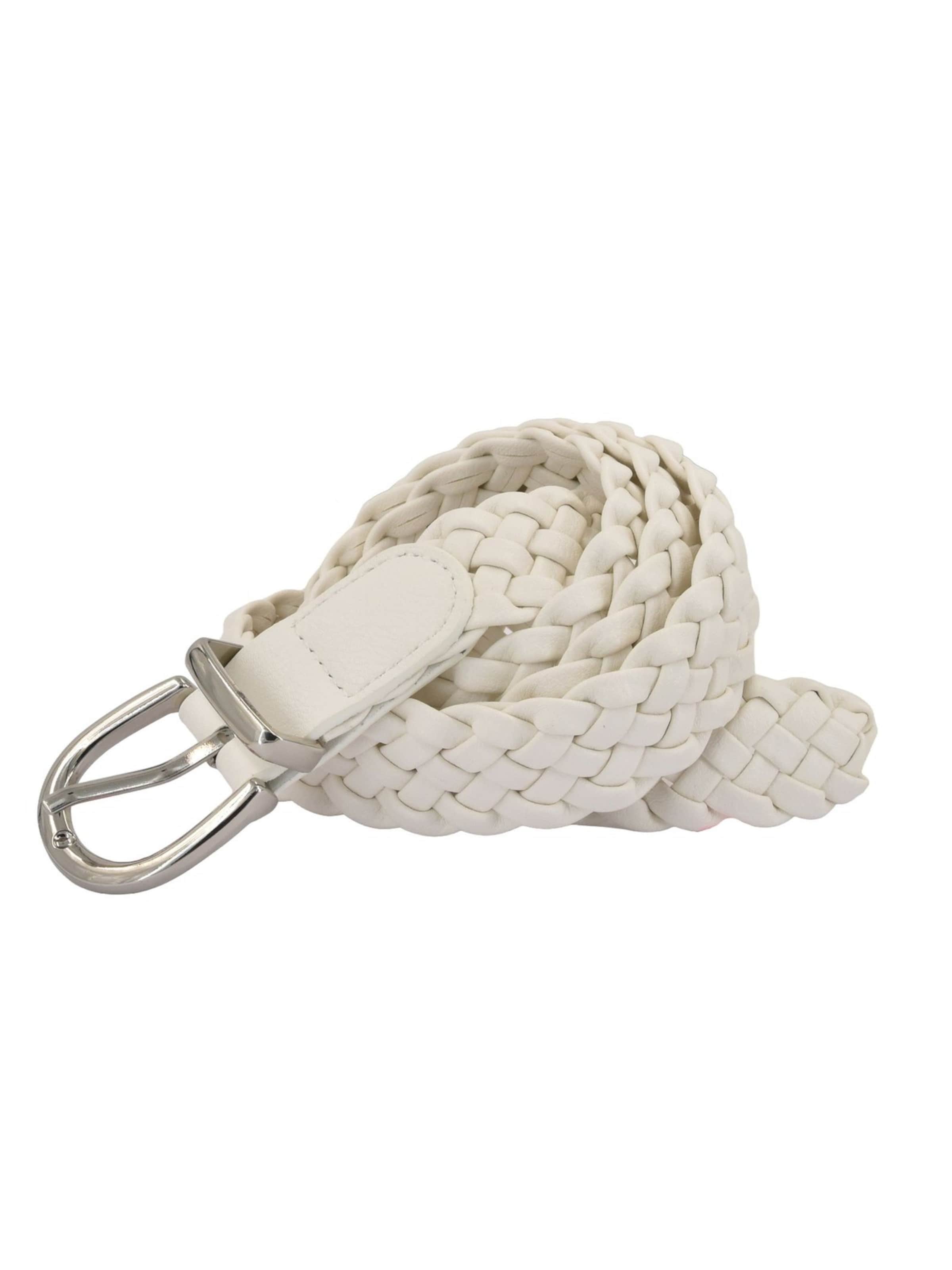 styleBREAKER Gürtel 'Flechtgürtel schmal'‌‌‌ in Weiß: Vorderseite