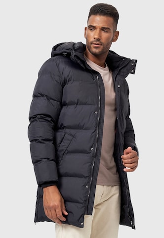 INDICODE JEANS Winterparka ' Leugene ' in Zwart: voorkant