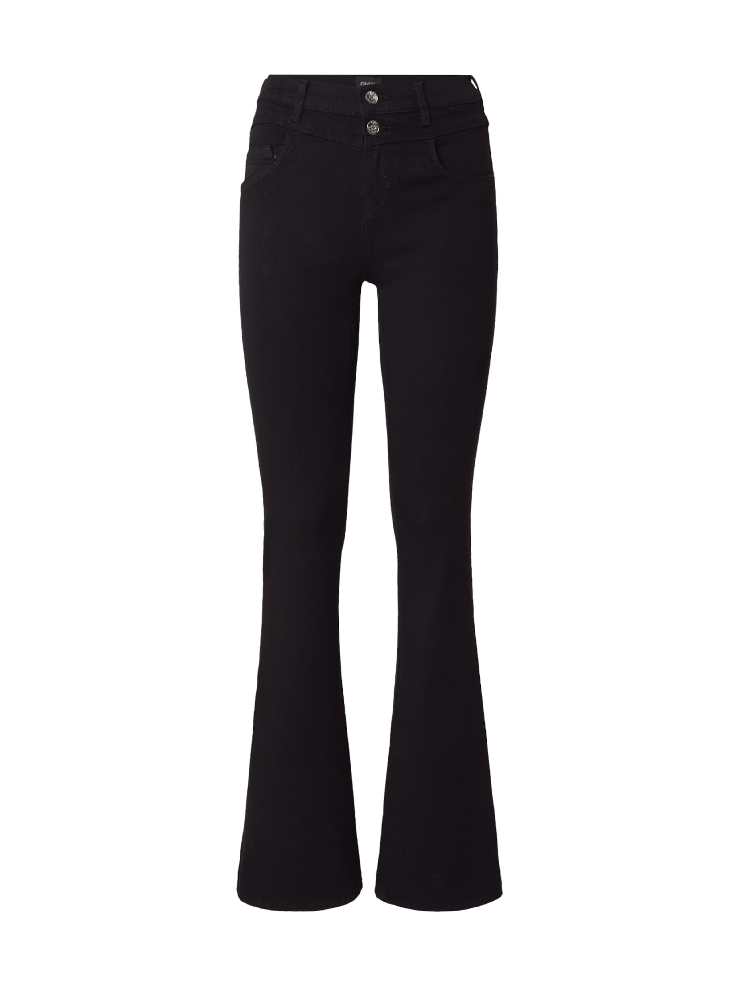 ONLY Alt laienev Teksapüksid 'ONLRain', värv must: eest vaates