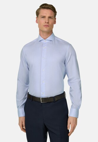 Boggi Milano Slim Fit Hemd in Blau: Vorderseite