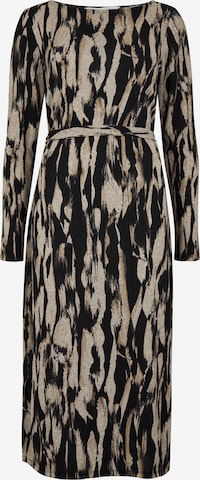 Apricot Brushstroke Knitted Midi Dress ' ' in Beige: Vorderseite