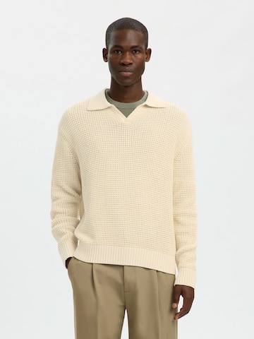 Pulover 'SLHDERECK' de la SELECTED pe bej: față