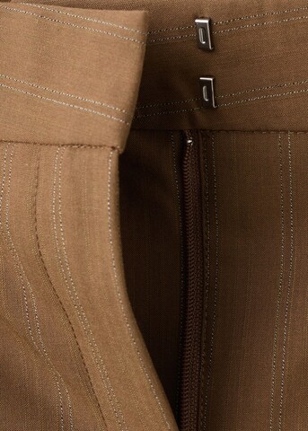 MANGO Wide leg Pleat-Front Pants 'Systeck' in Brown