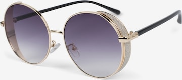 styleBREAKER Sonnenbrille 'Runde Sonnenbrille mit Glitzer Side Shield' in Grau: Vorderseite