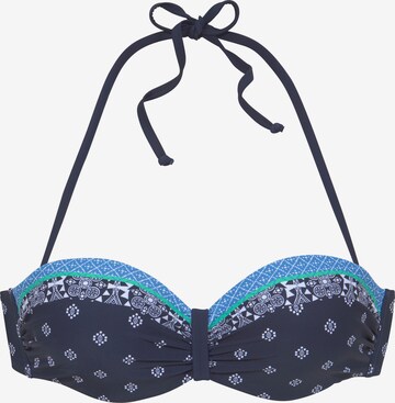 LASCANA Bandeau Bikini Top in Blue: front