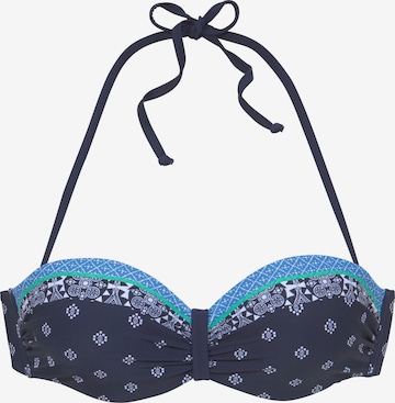 LASCANA Bandeau Bikini Top in Blue: front