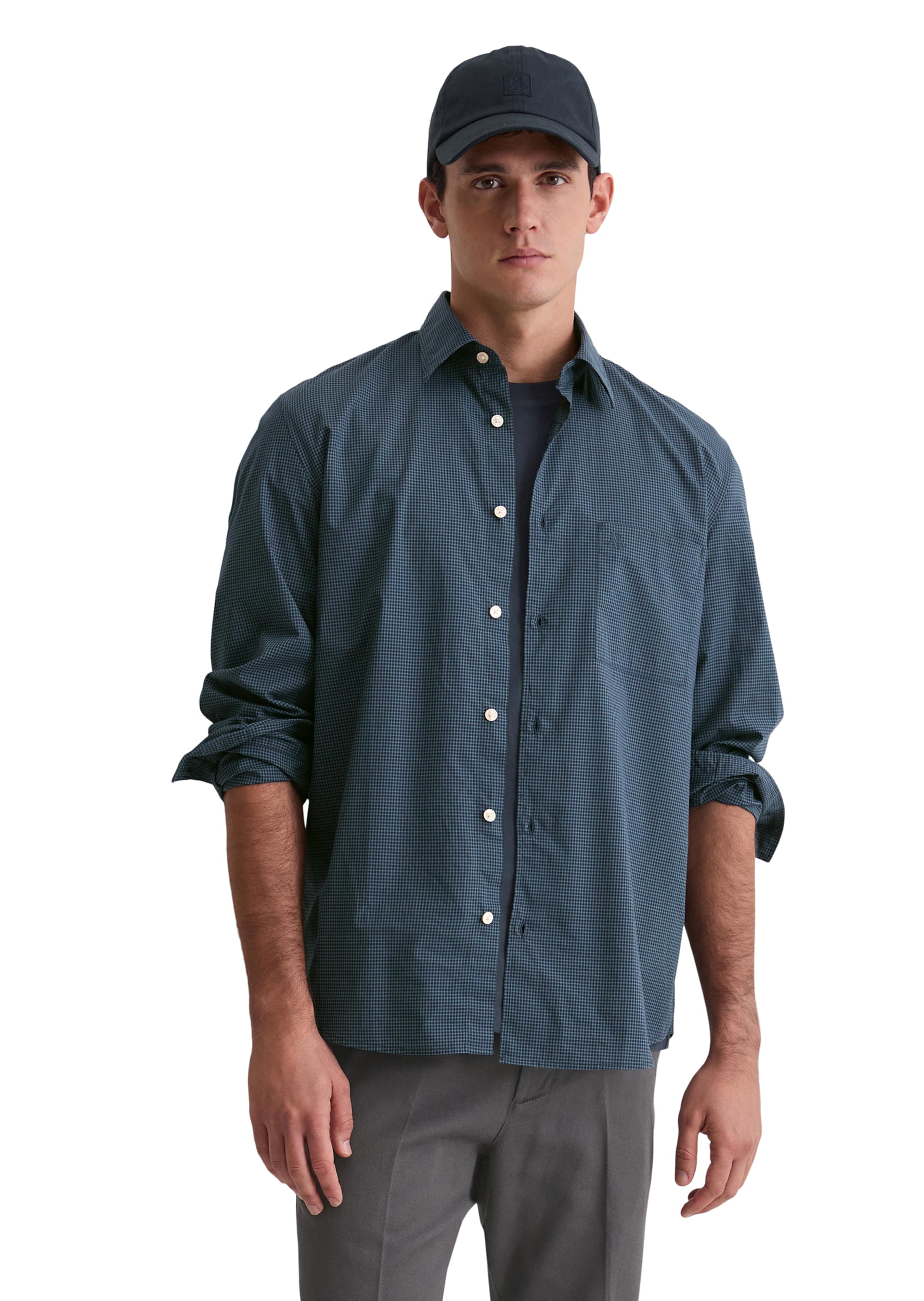 Marc O'Polo Regular Fit Hemd in Blau: Vorderseite