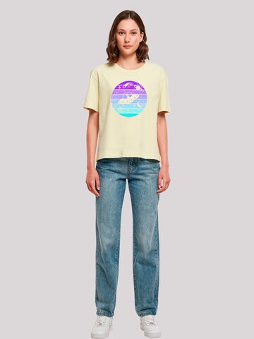 T-shirt 'Retro Alien Weltraum Sonnenuntergang' F4NT4STIC en jaune