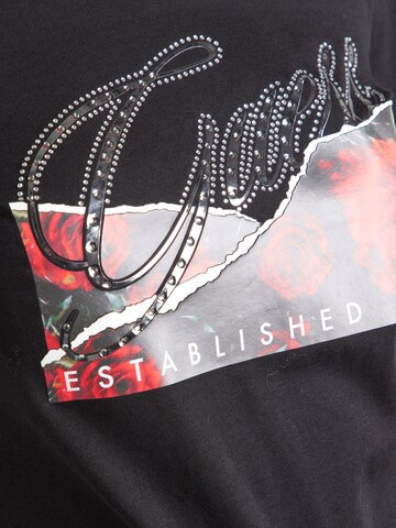 GUESS T-Shirt 'Roses' in Schwarz