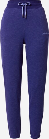 Effilé Pantalon de sport UNDER ARMOUR en bleu : devant