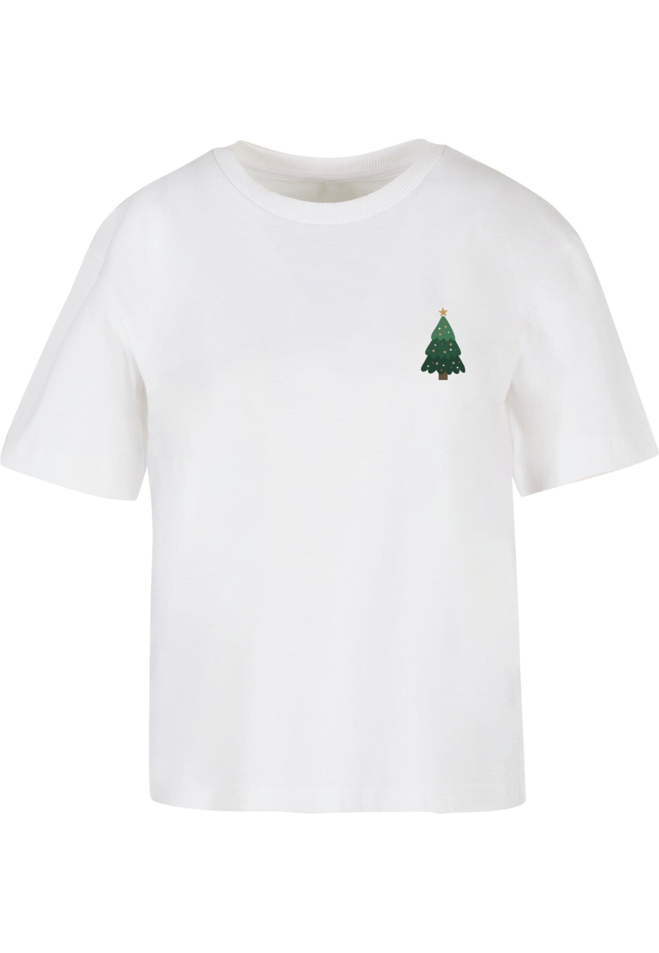 Maglietta 'Christmas Holly Jolly Mood' di Merchcode in bianco: frontale