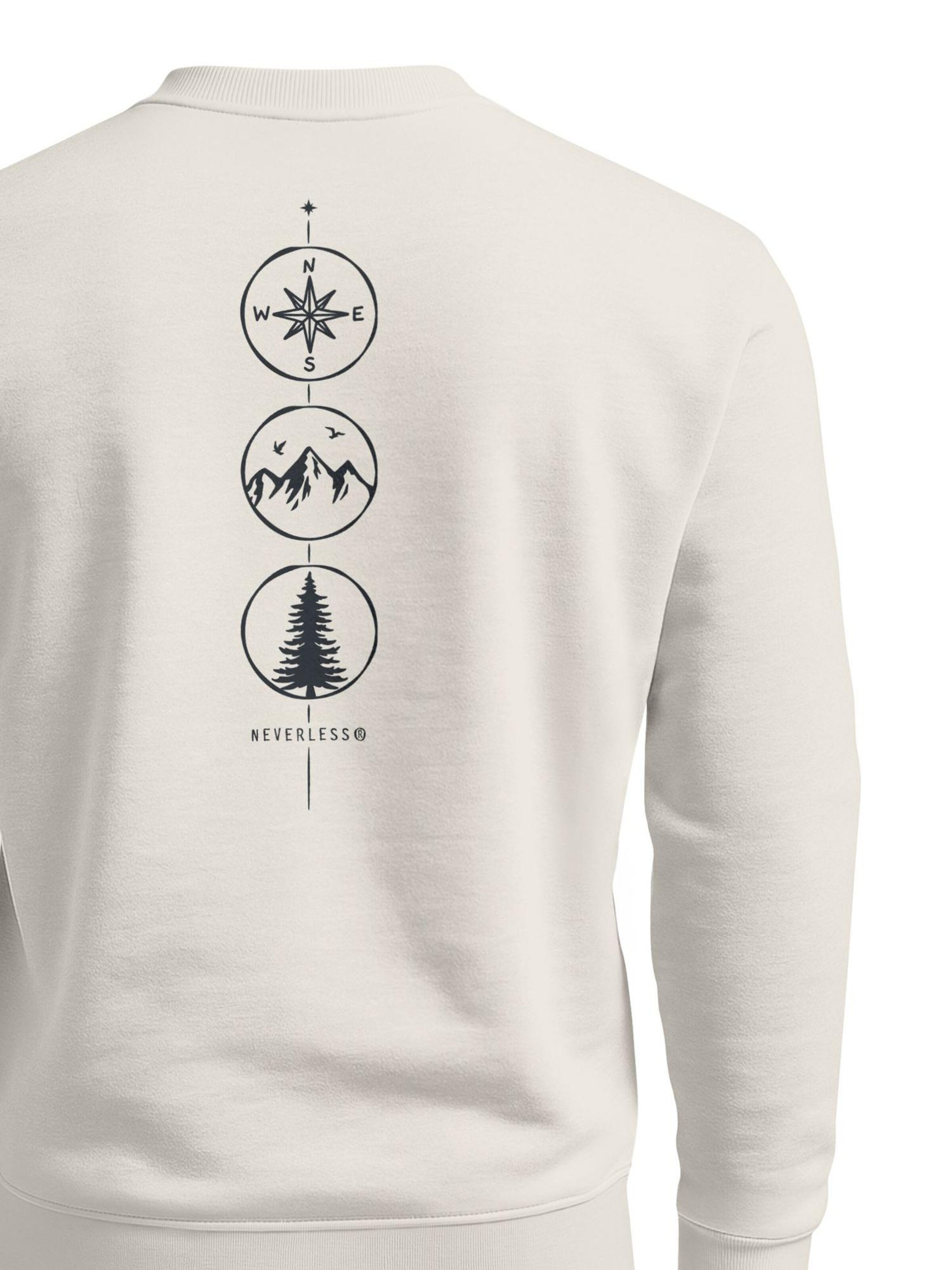 Neverless Sweatshirt 'Kompass Outdoor' in Beige