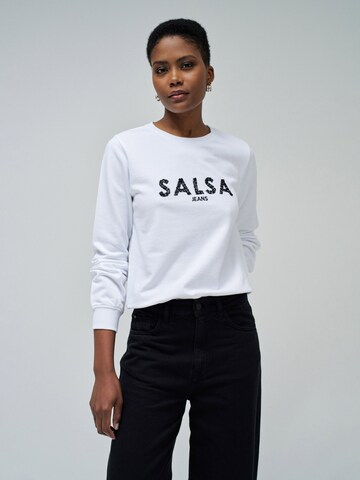 Salsa Jeans Sweatshirt in Weiß: Vorderseite