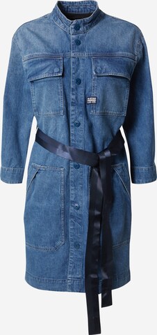 G-Star RAW - Vestido camisero en azul: frente