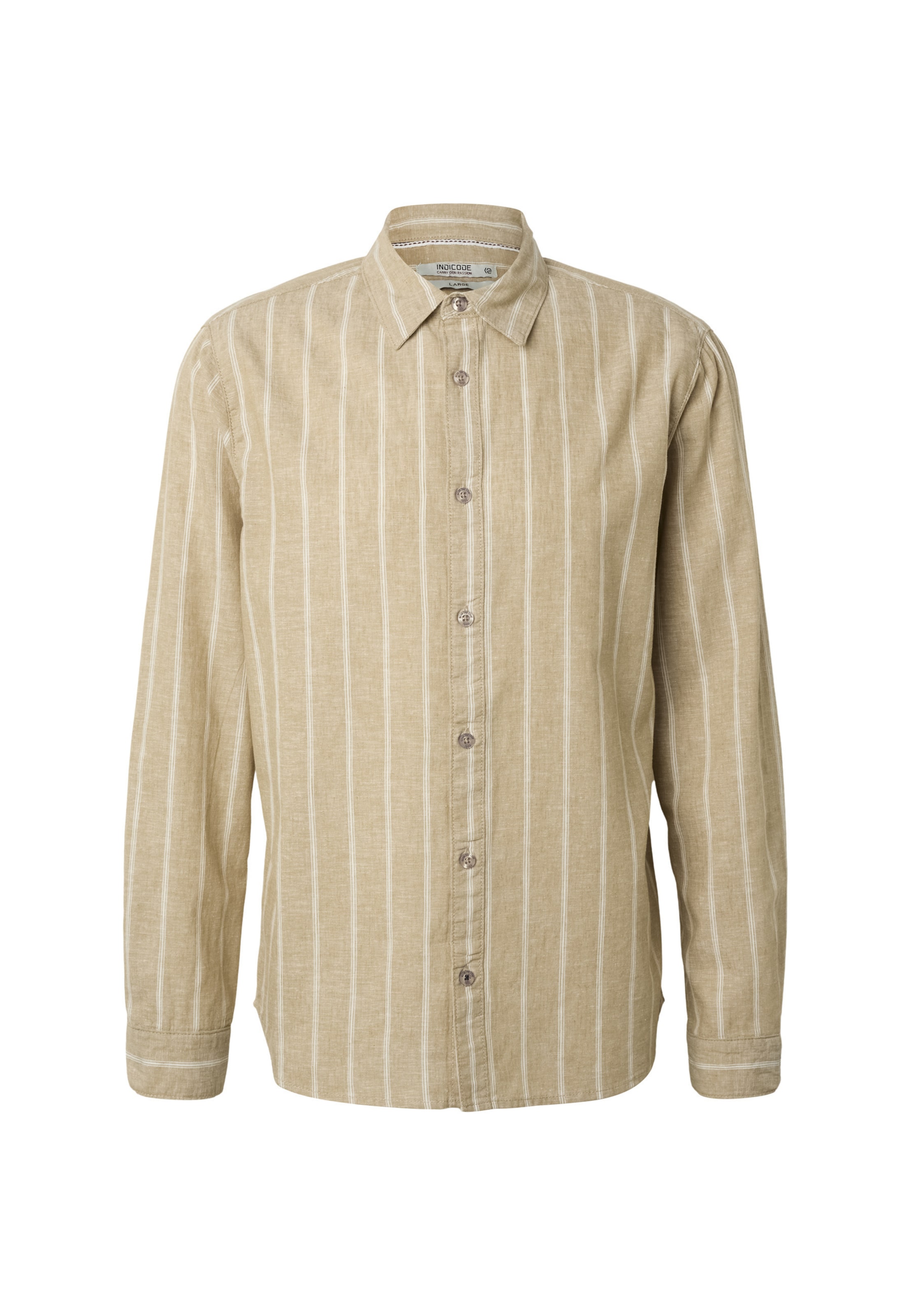 INDICODE JEANS Hemd 'Tryp' in Beige: Vorderseite