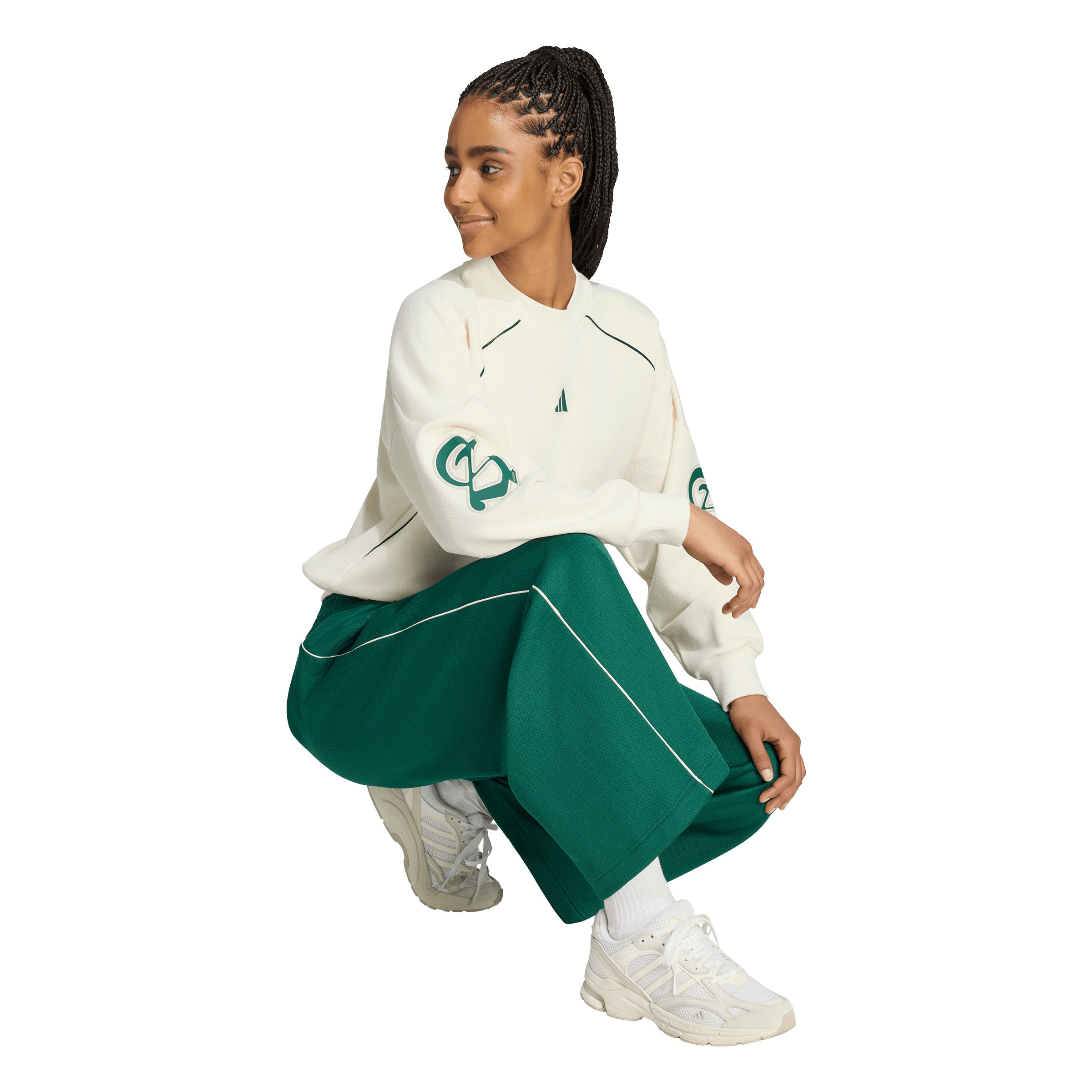 Wide leg Pantaloni sport de la ADIDAS SPORTSWEAR pe verde