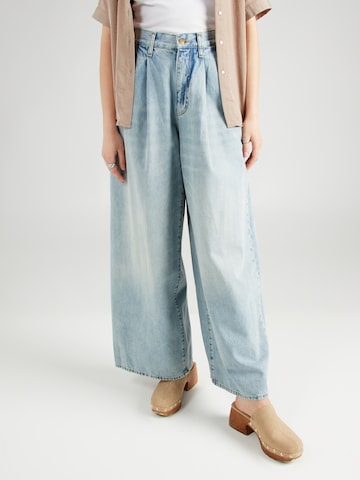 ARMANI EXCHANGE Wide leg Bandplooi jeans in Blauw: voorkant