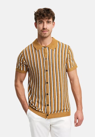 Coupe regular Chemise 'INKaziz' INDICODE JEANS en marron : devant