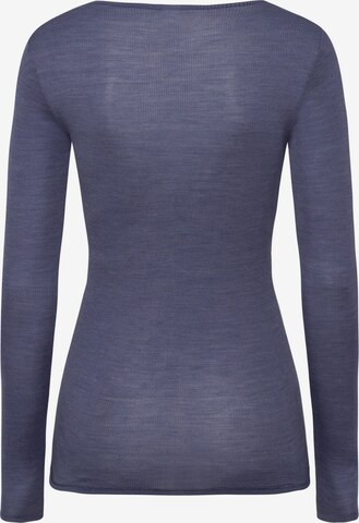 Hanro Onderhemd ' Woolen Lace ' in Blauw