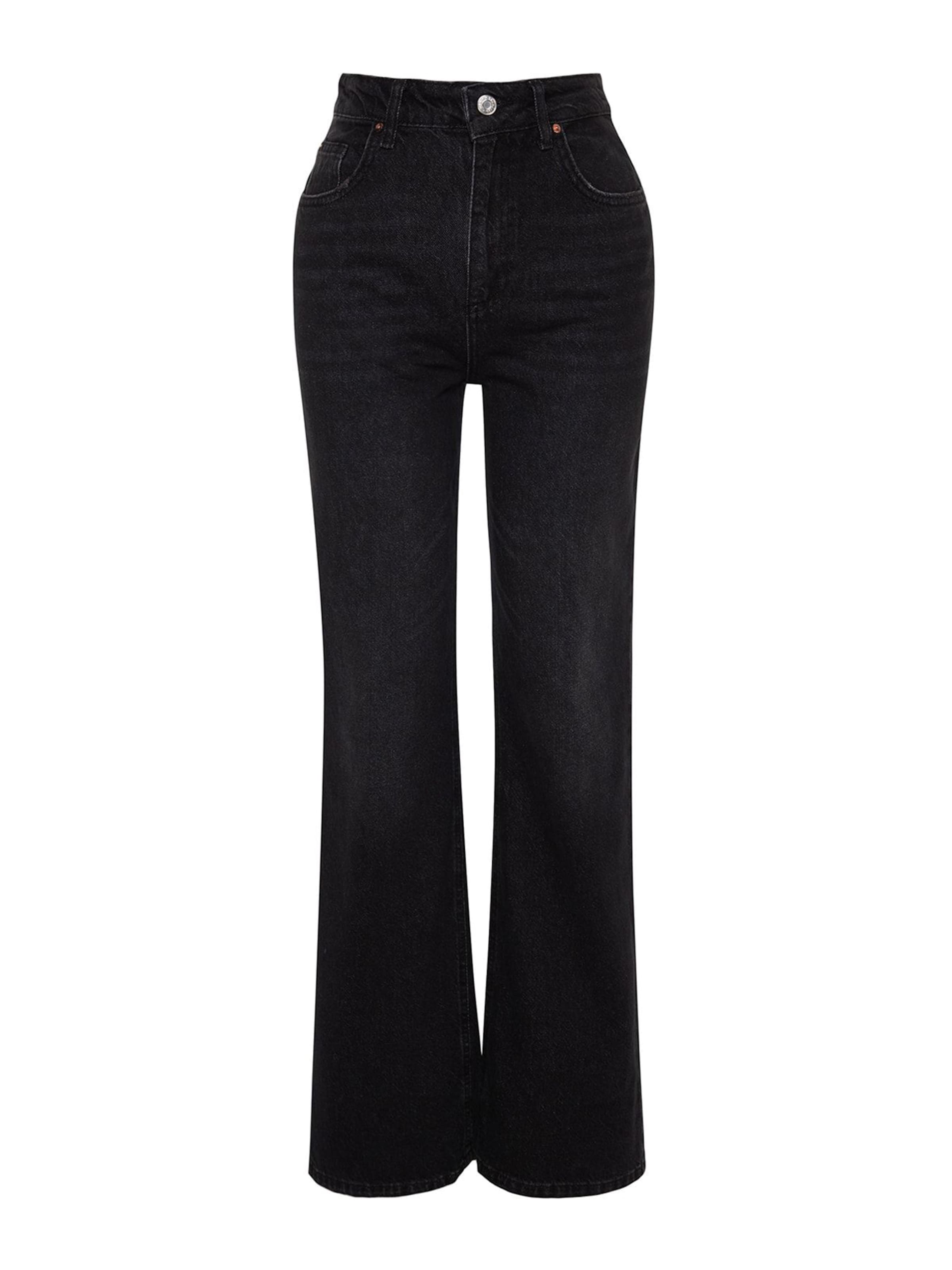 Trendyol - regular Vaquero en negro: frente