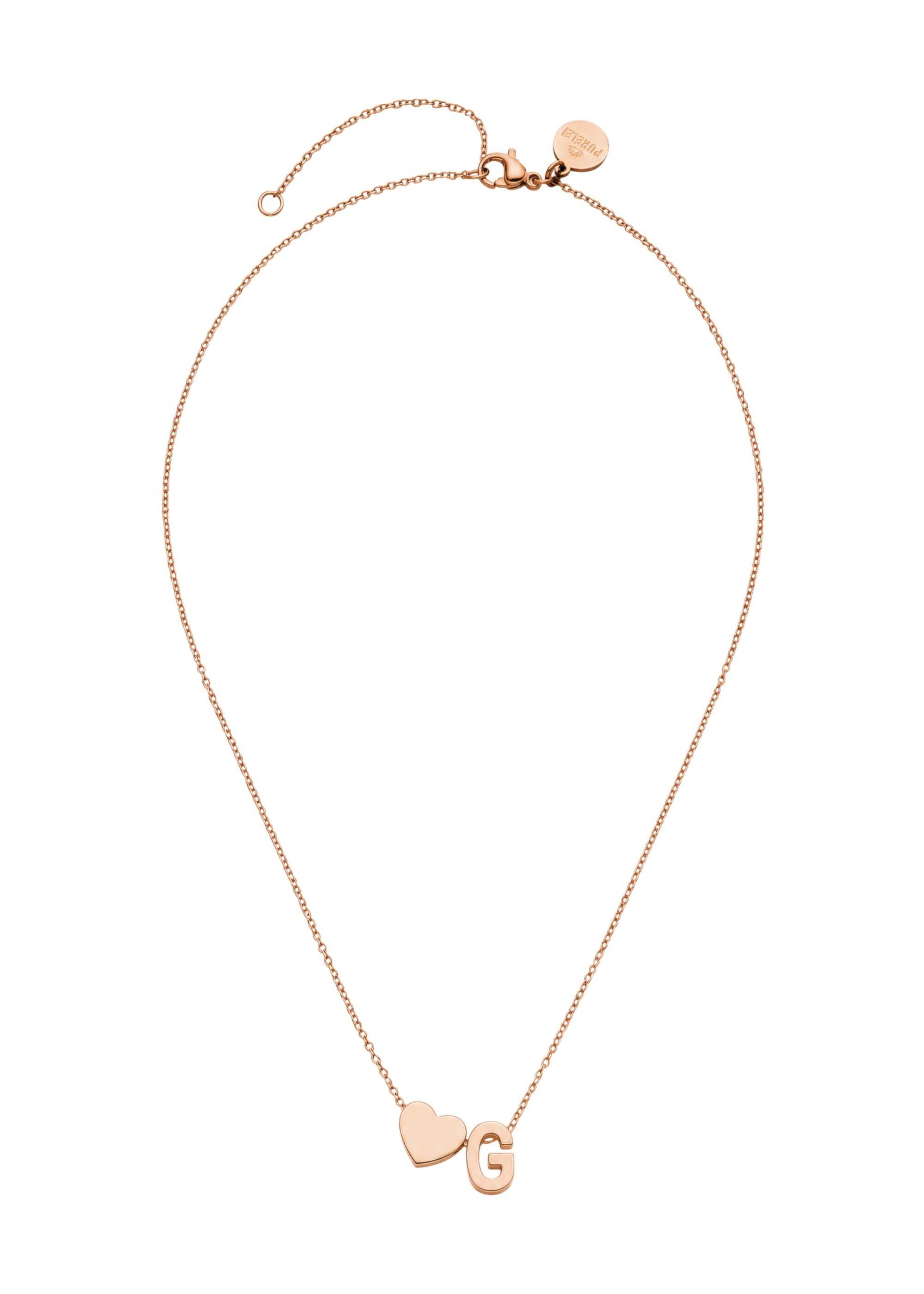PURELEI - Cadena 'Letter Heart G' en oro: frente