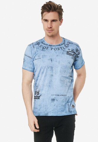 Rusty Neal T-Shirt mit lässigem Print in Blau: predná strana