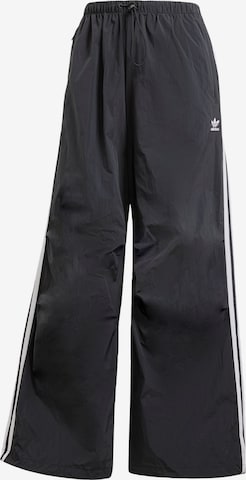 ADIDAS ORIGINALSWide Leg/ Široke nogavice Hlače '3-Stripes Woven Parachute' - crna boja: prednji dio