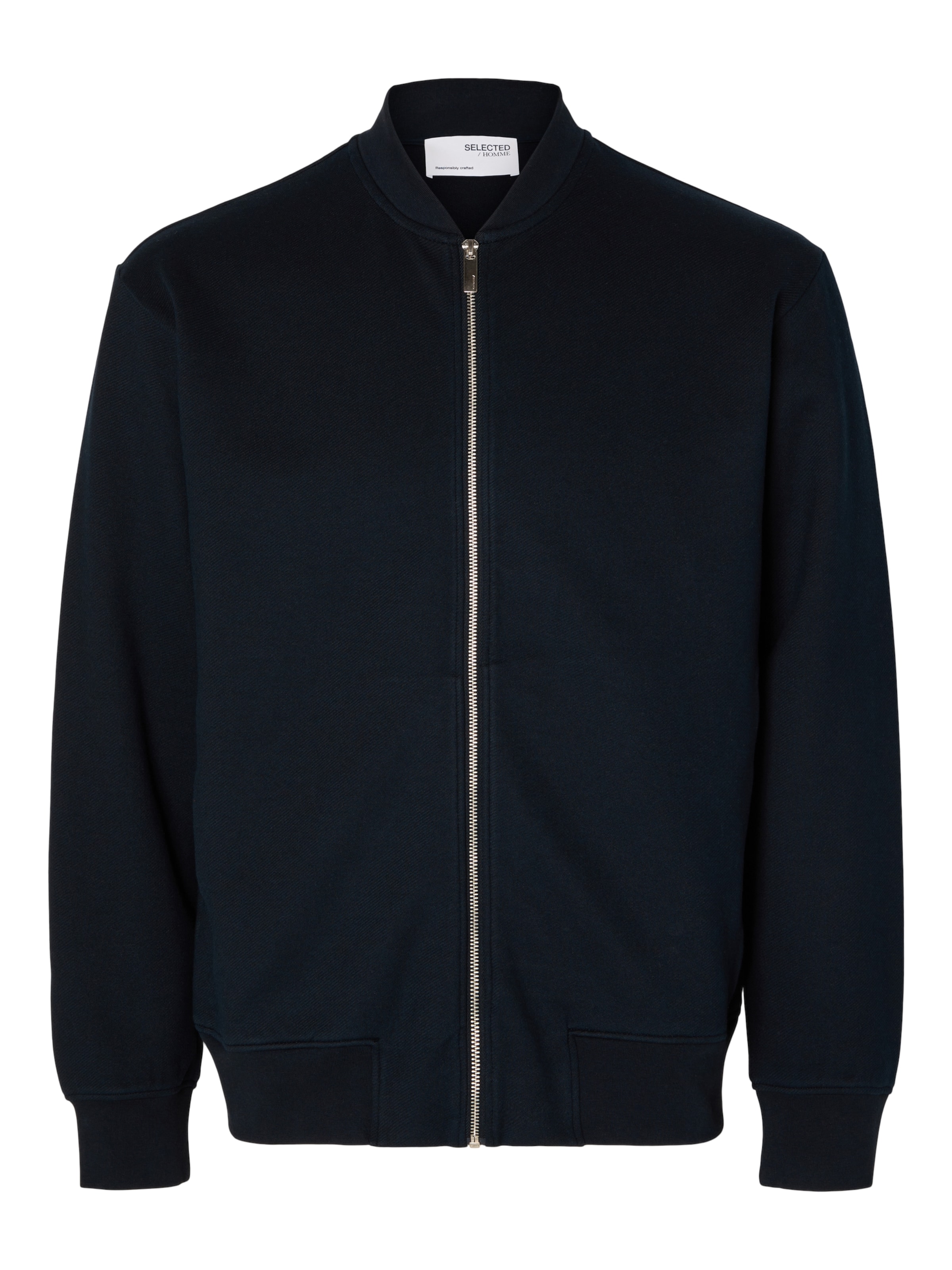 SELECTED - Sudadera con cremallera 'Mack' en azul: frente