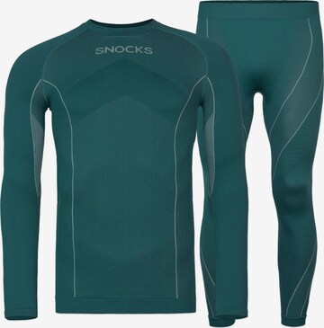 SNOCKS Athletic Underwear in Green: front