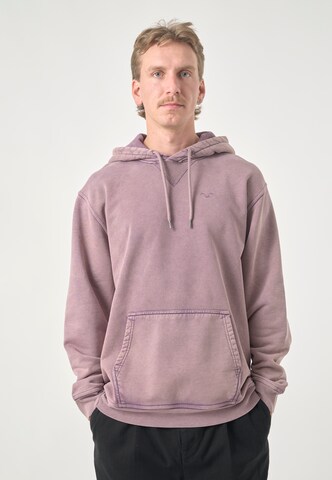 Cleptomanicx Kapuzenpullover 'Boxy Hooded Ligull Washed' in Lila: Vorderseite