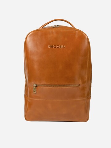 NEGOTIA Leather Rucksack 'Averon'‌‌‌‌‌ in Braun: Vorderseite