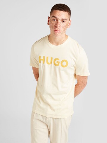 HUGO Μπλουζάκι 'Dulivio' σε μπεζ: μπροστά