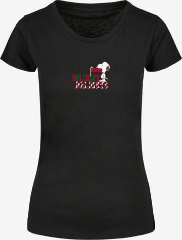 Merchcode Shirt 'Peanuts Holiday Delight' in Zwart: voorkant