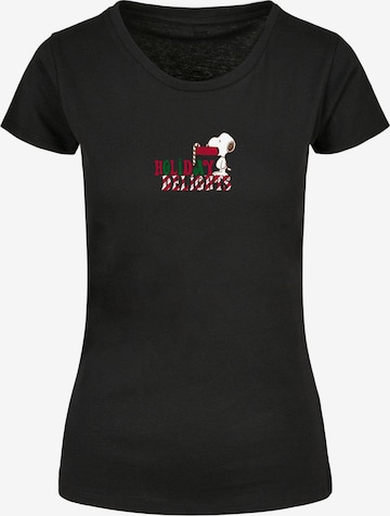 T-shirt 'Peanuts Holiday Delight' Merchcode en noir : devant