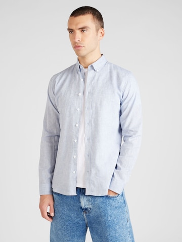 Coupe regular Chemise Lindbergh en bleu : devant