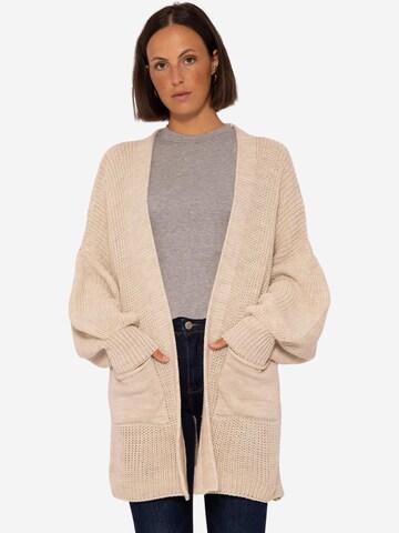 SASSYCLASSY Oversized Cardigan in Beige: front