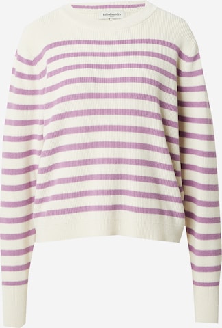 Lollys Laundry Sweater 'Swan' in Purple: front