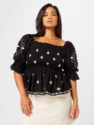 River Island Plus Shirt in Black: front