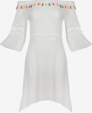 IZIALjetna haljina - bijela boja: prednji dio