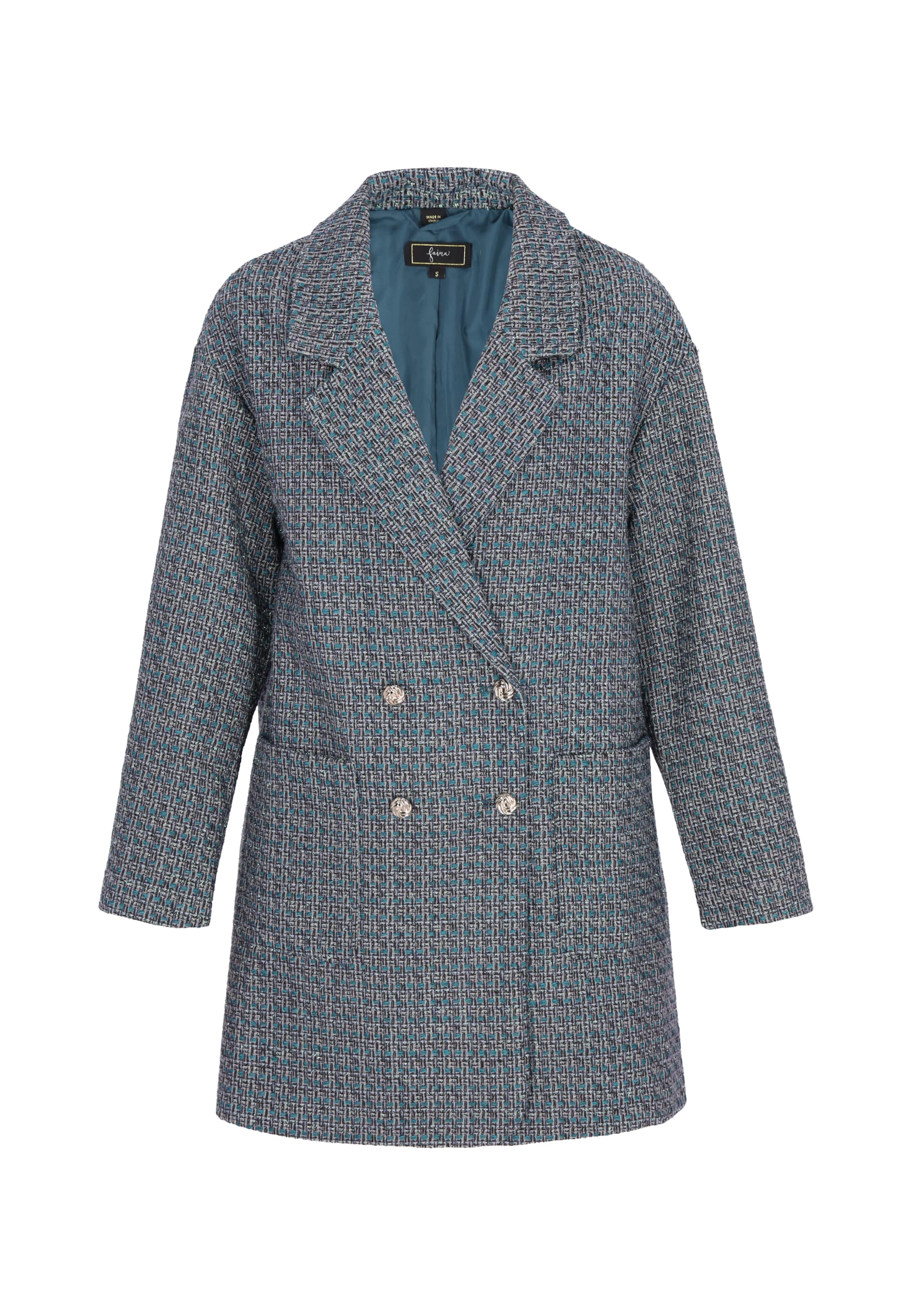 faina Mantel 'Festive' in Grün: Vorderseite