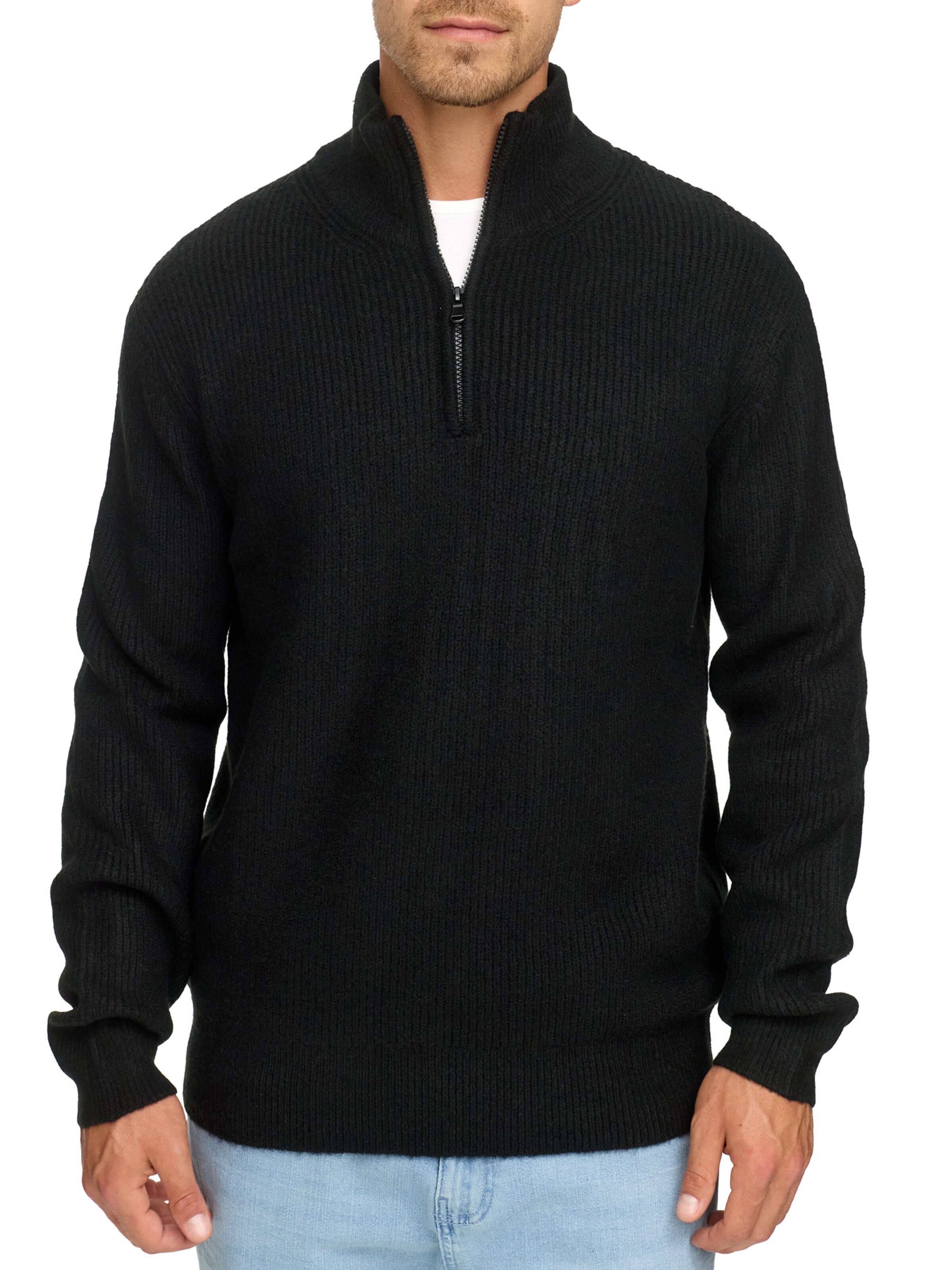 INDICODE JEANS Sweater in Black: front